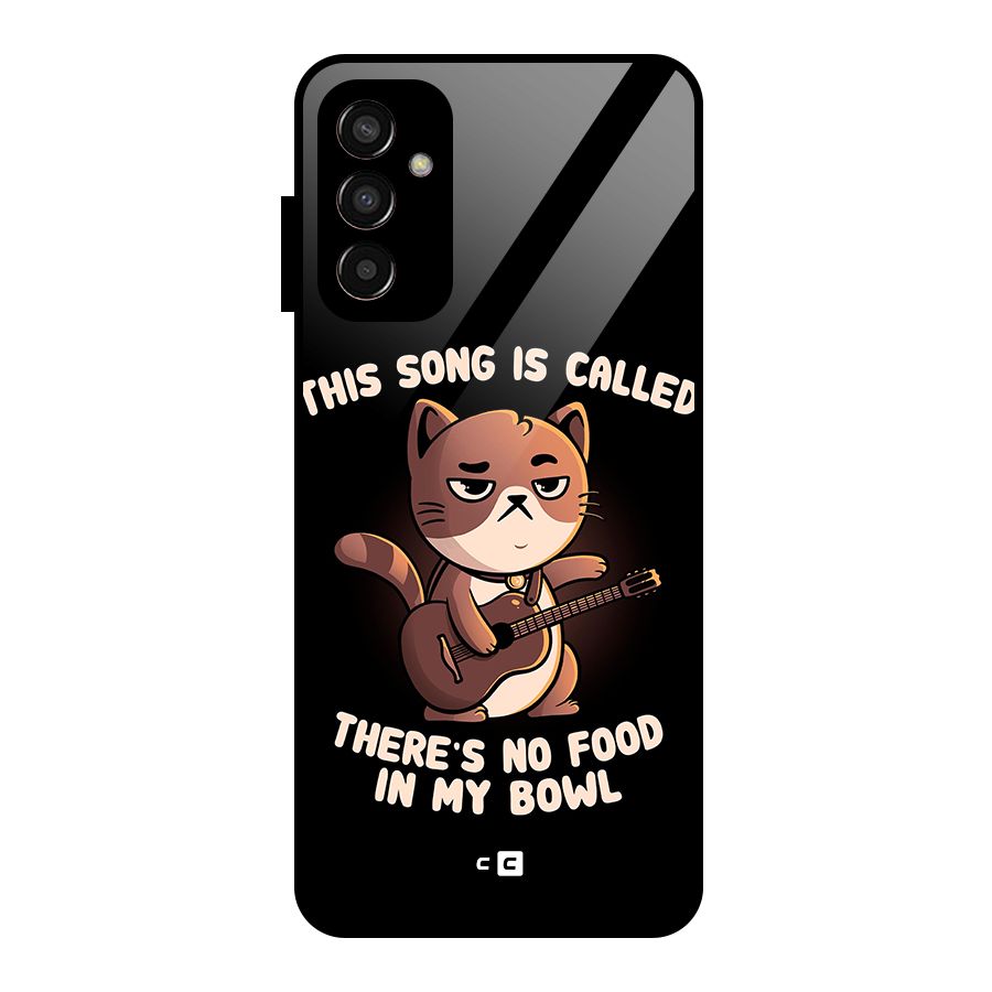 No Food in My Bowl Cat Glass Back Case for Galaxy F13