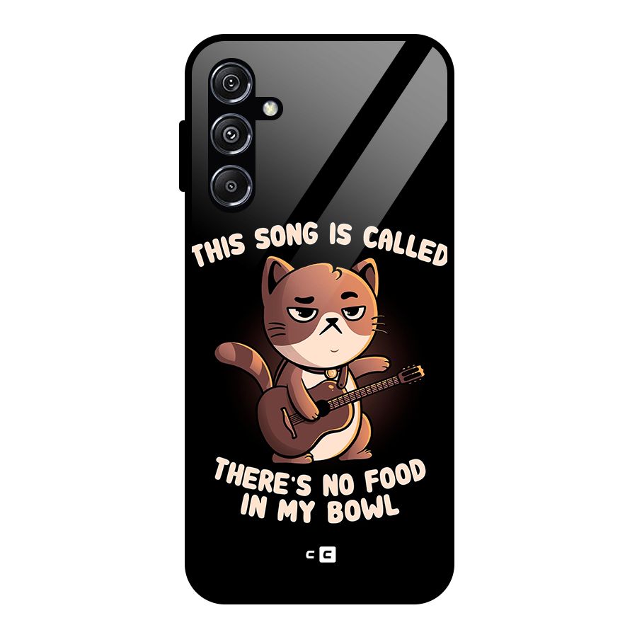 No Food in My Bowl Cat Glass Back Case for Galaxy M34 5G