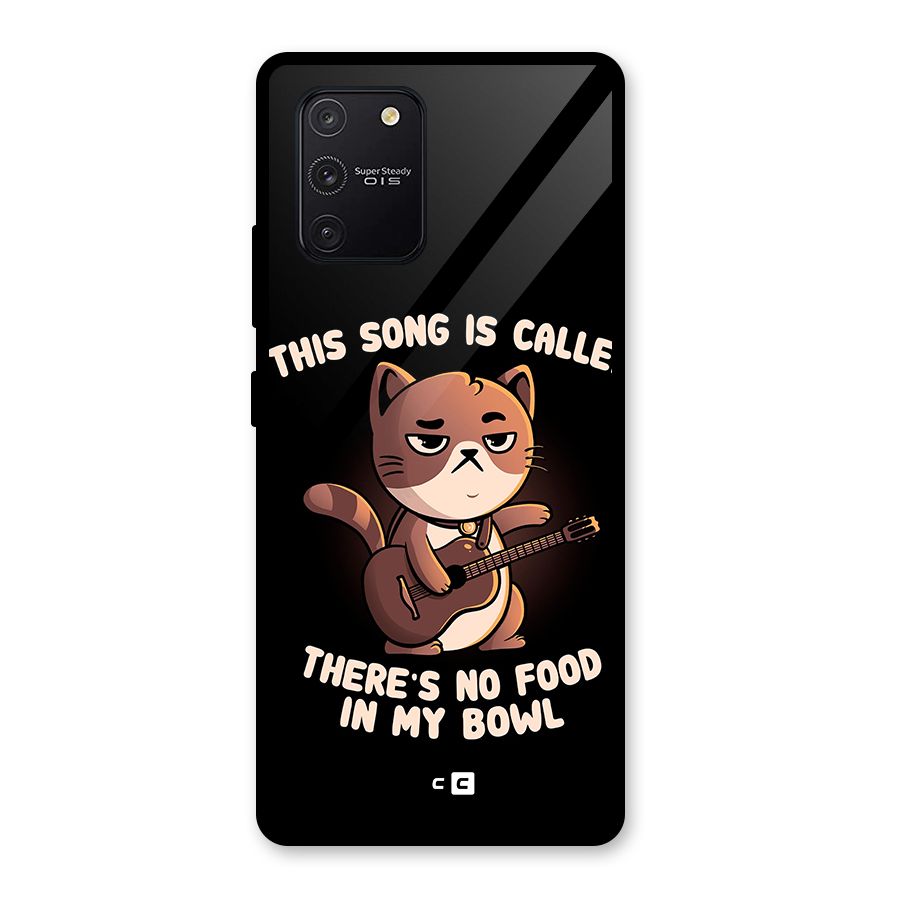 No Food in My Bowl Cat Glass Back Case for Galaxy S10 Lite