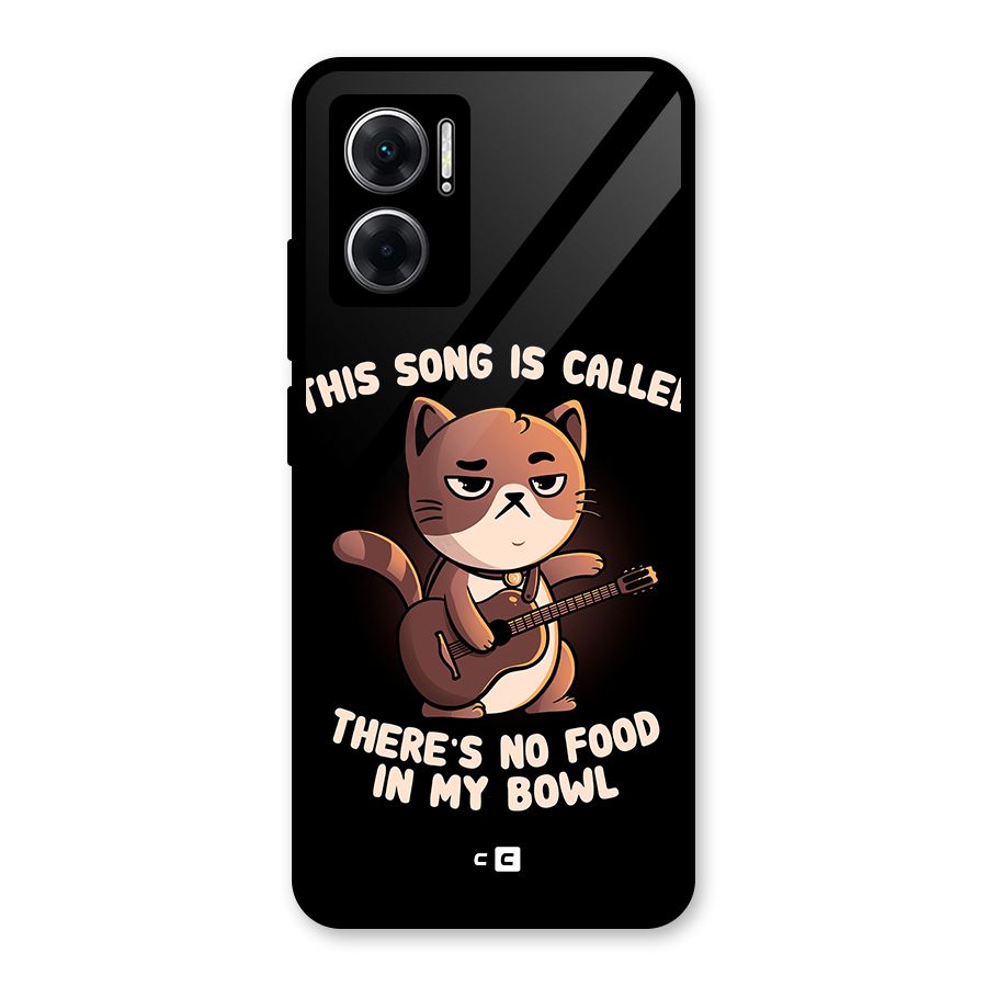 No Food in My Bowl Cat Glass Back Case for Redmi 11 Prime 5G