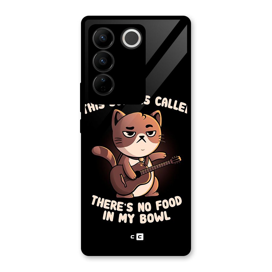 No Food in My Bowl Cat Glass Back Case for Vivo V27