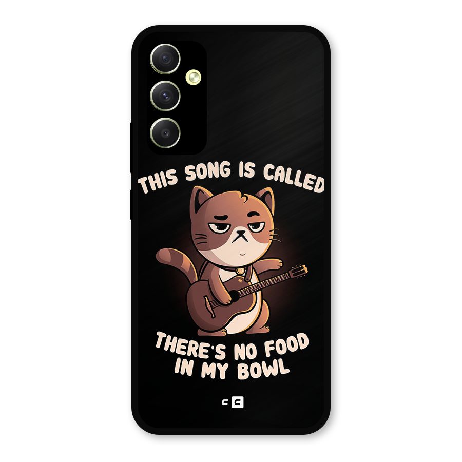 No Food in My Bowl Cat Metal Back Case for Galaxy A34
