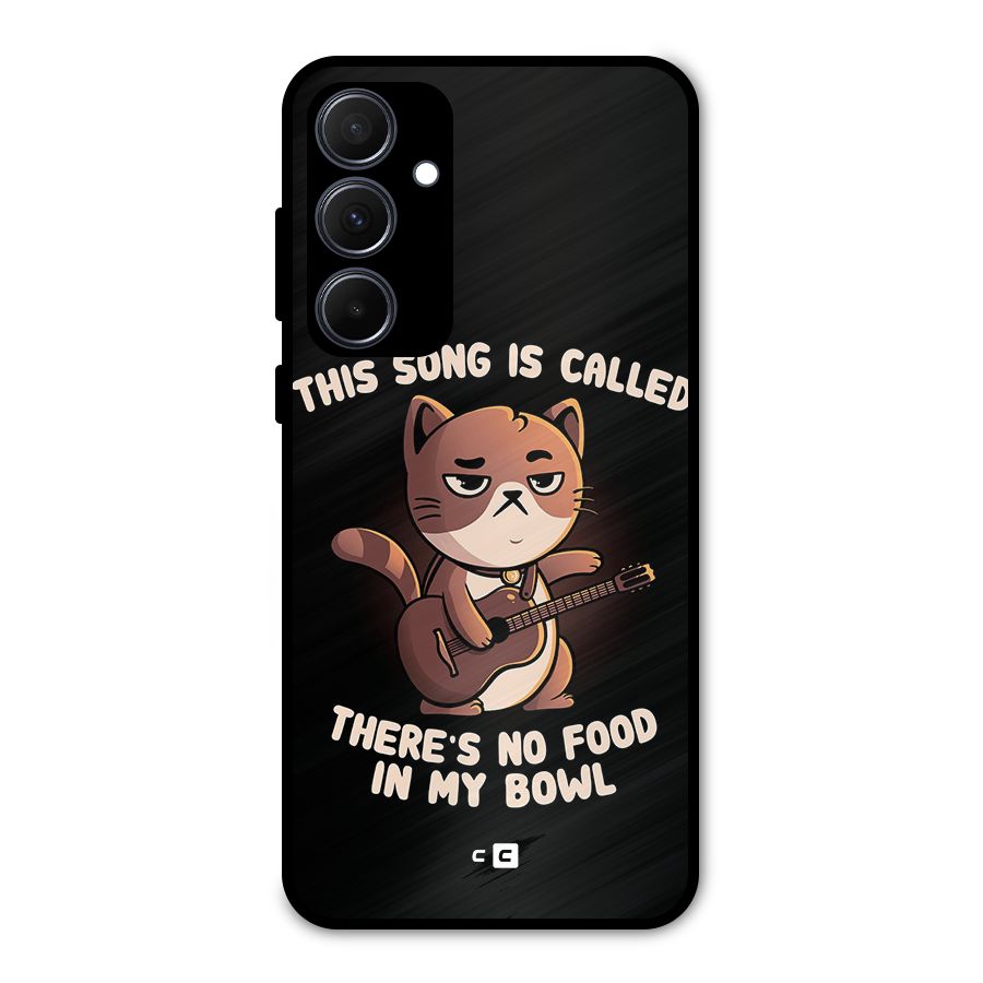 No Food in My Bowl Cat Metal Back Case for Galaxy A35