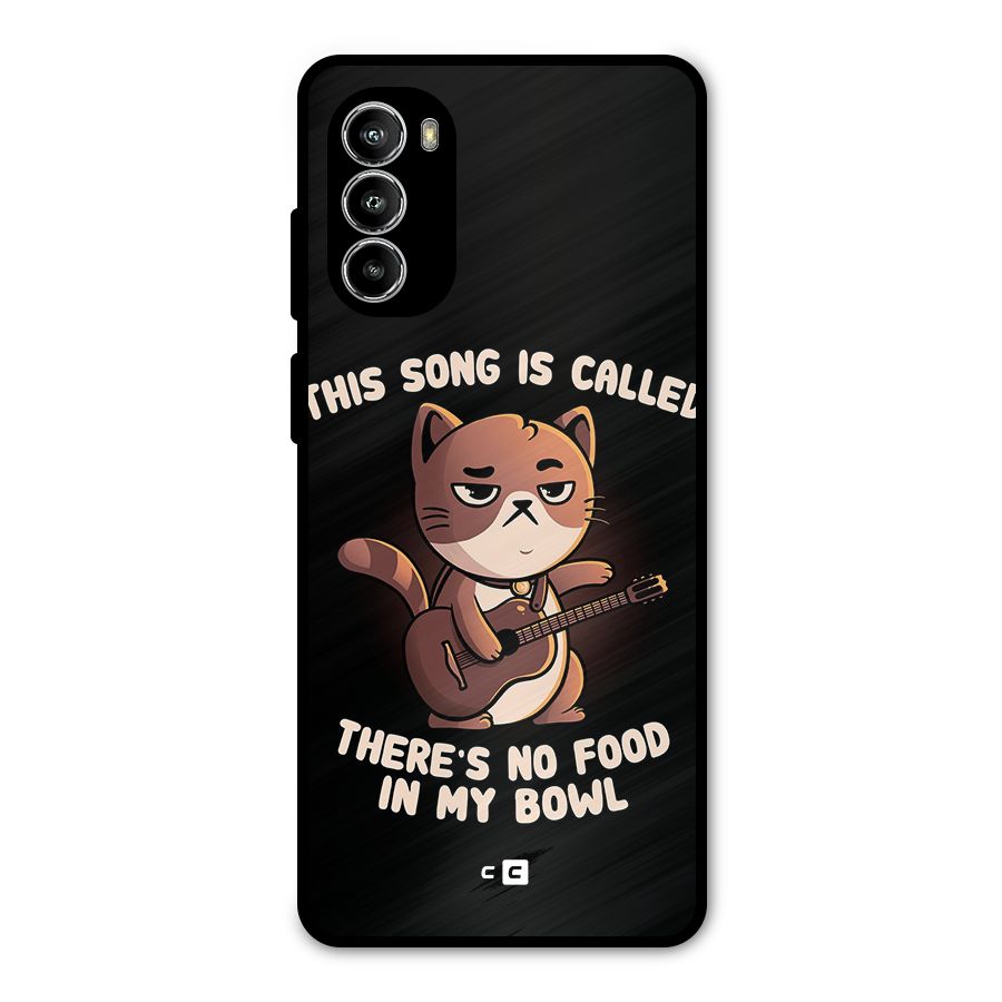 No Food in My Bowl Cat Metal Back Case for Moto G52