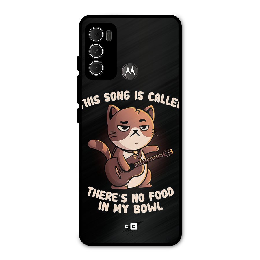 No Food in My Bowl Cat Metal Back Case for Moto G60
