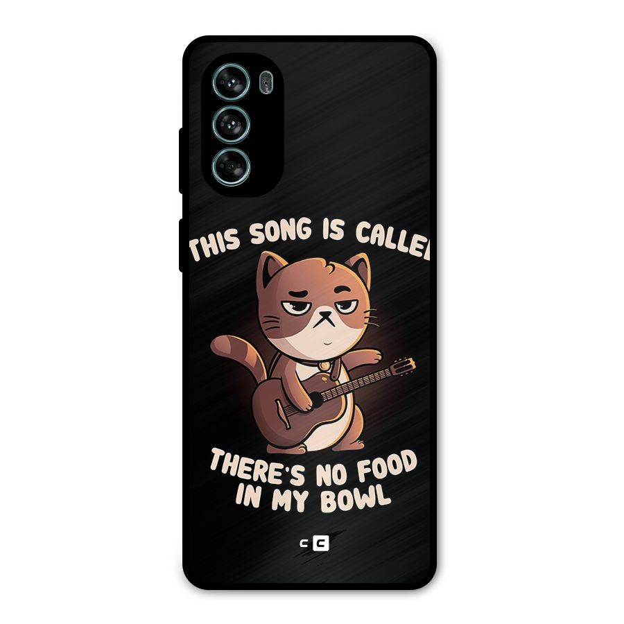 No Food in My Bowl Cat Metal Back Case for Moto G62
