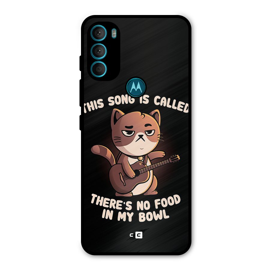 No Food in My Bowl Cat Metal Back Case for Moto G71 5G