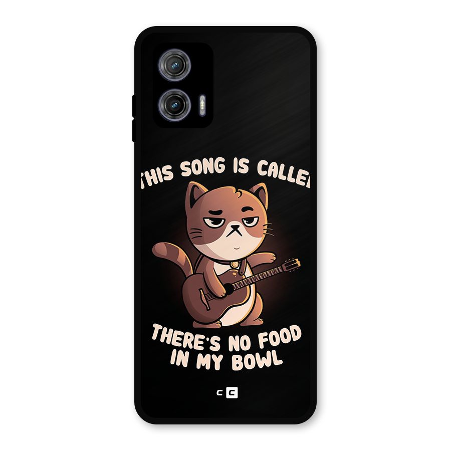 No Food in My Bowl Cat Metal Back Case for Moto G73