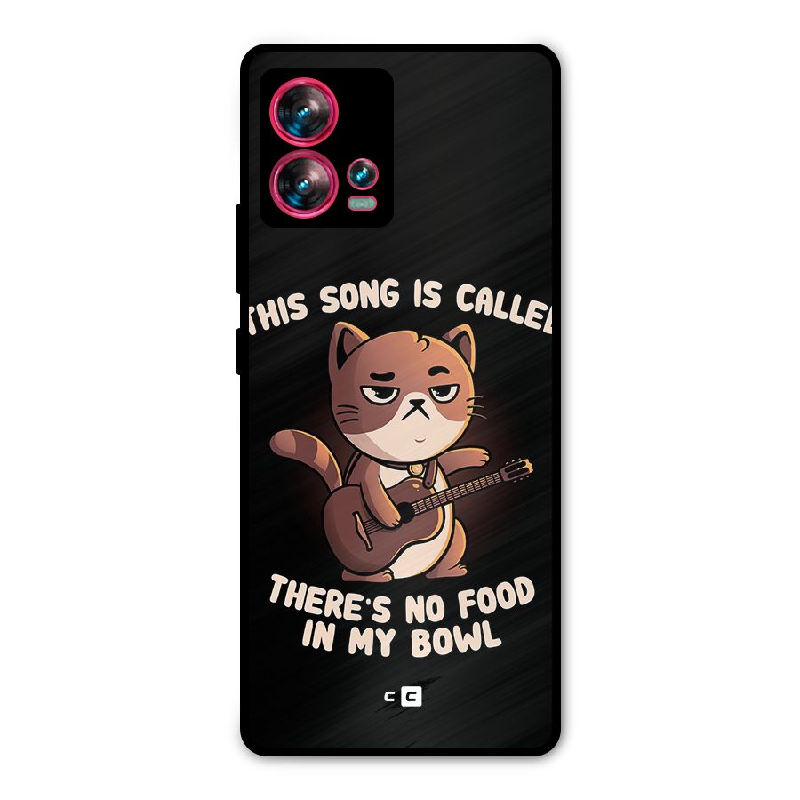 No Food in My Bowl Cat Metal Back Case for Motorola Edge 30 Fusion