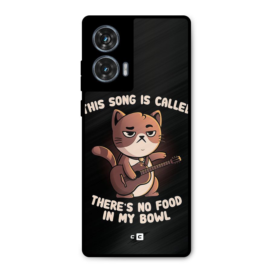 No Food in My Bowl Cat Metal Back Case for Motorola Edge 50 Fusion