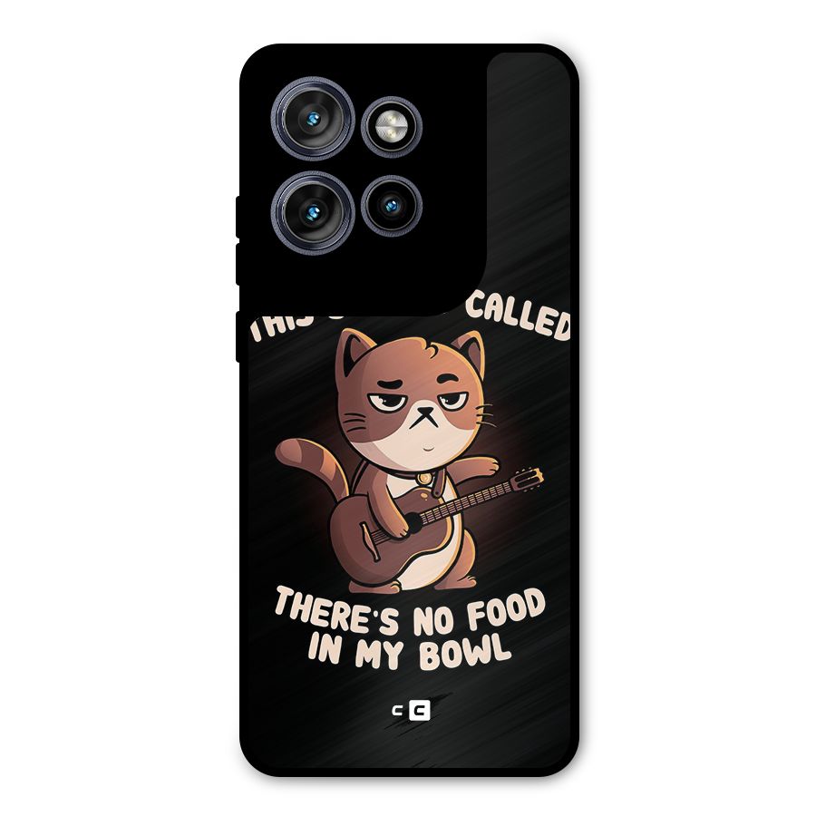 No Food in My Bowl Cat Metal Back Case for Motorola Edge 50 Neo