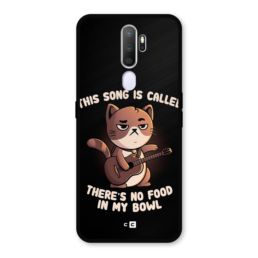 No Food in My Bowl Cat Metal Back Case for Oppo A9 (2020)