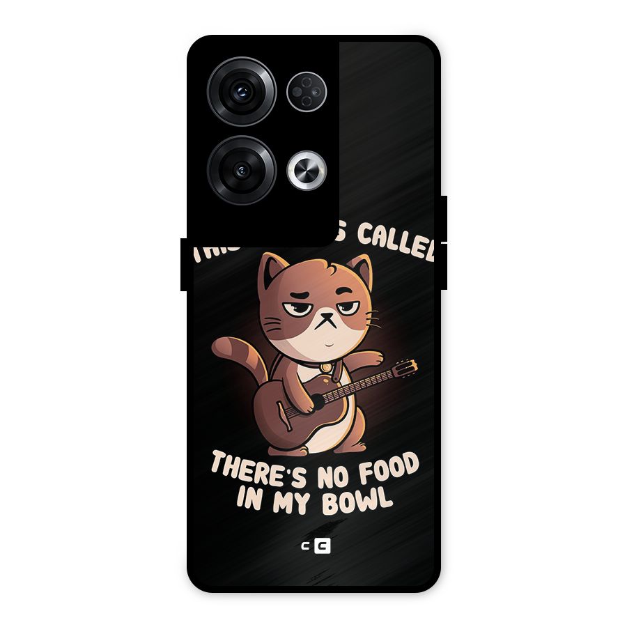 No Food in My Bowl Cat Metal Back Case for Oppo Reno8 Pro 5G