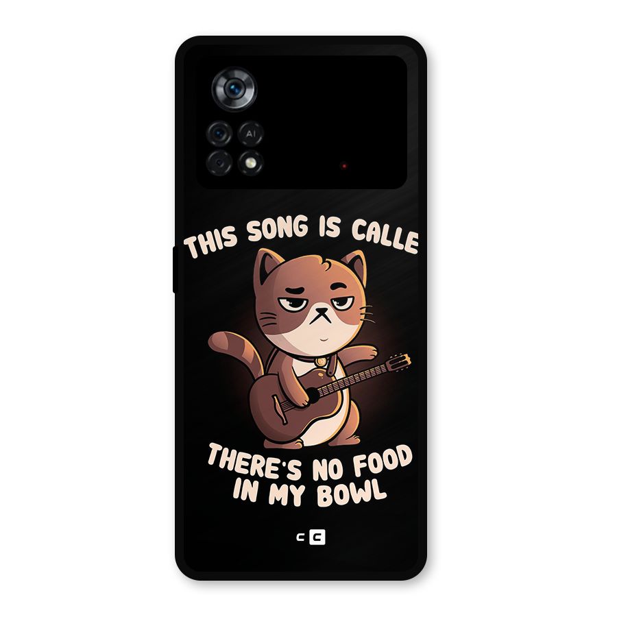 No Food in My Bowl Cat Metal Back Case for Poco X4 Pro 5G