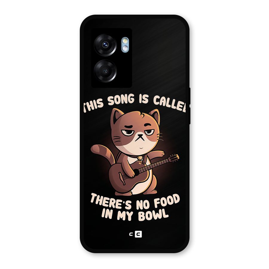 No Food in My Bowl Cat Metal Back Case for Realme Narzo 50 5G