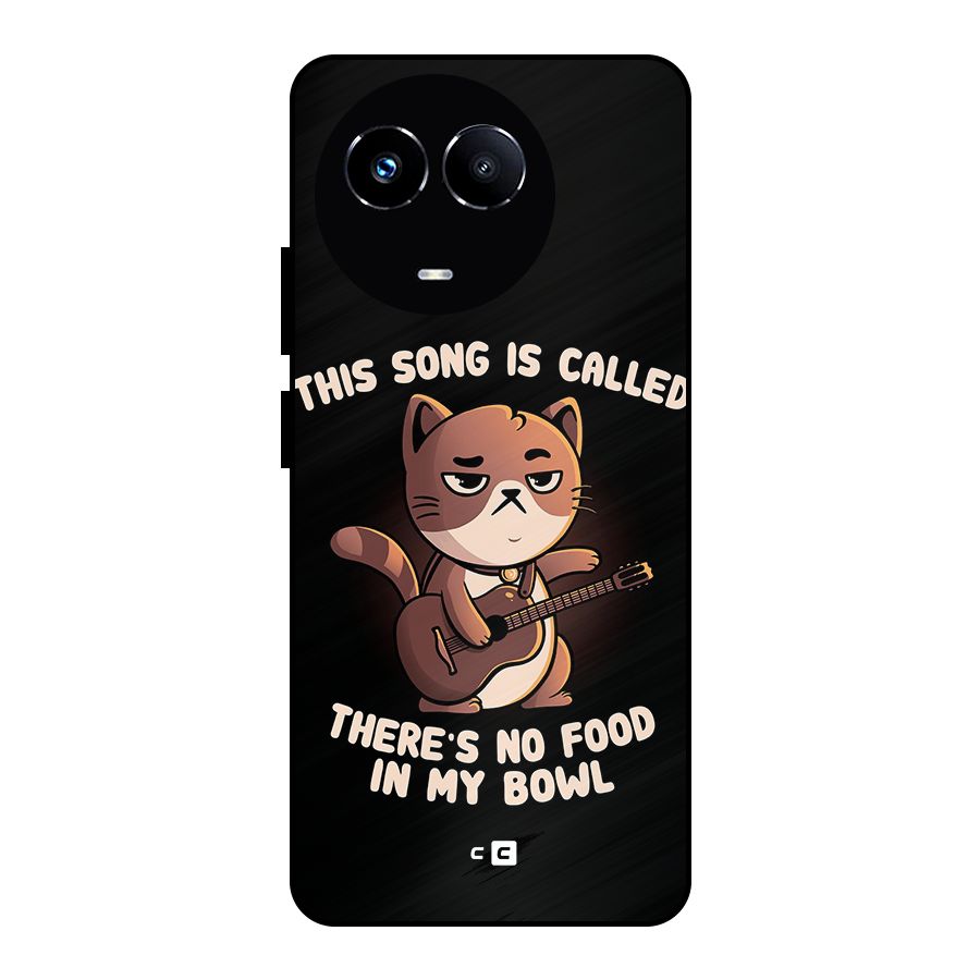 No Food in My Bowl Cat Metal Back Case for Realme Narzo 60X
