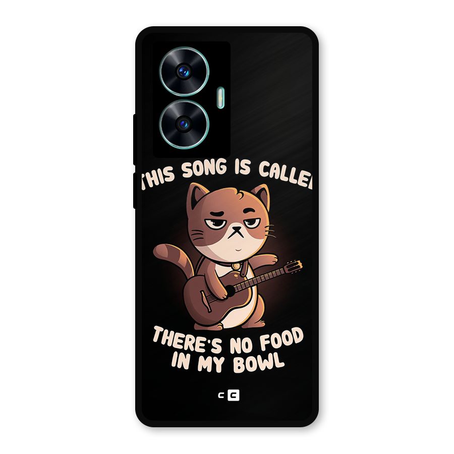 No Food in My Bowl Cat Metal Back Case for Realme Narzo N55