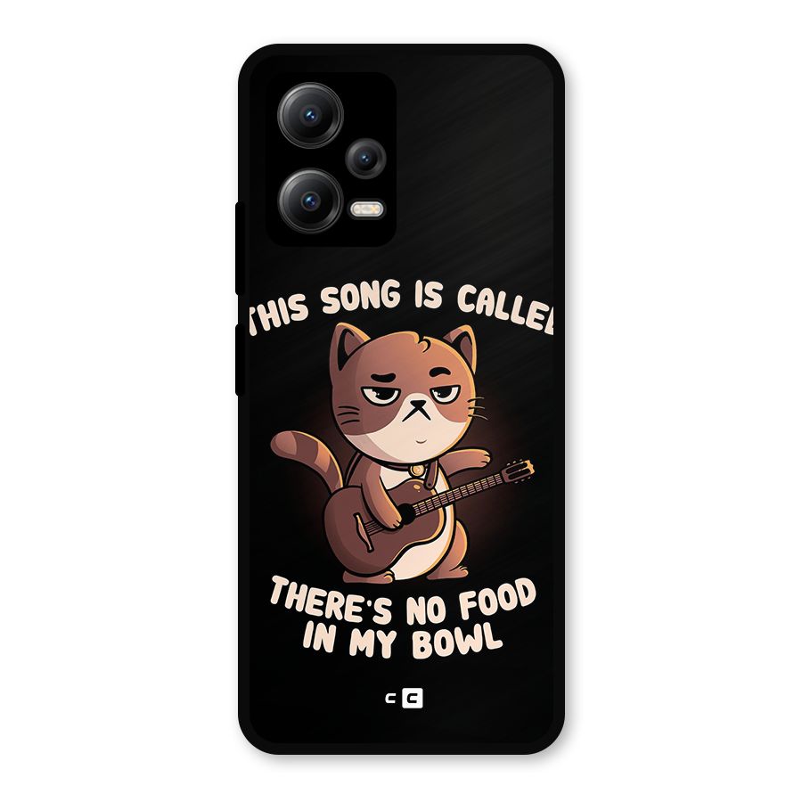 No Food in My Bowl Cat Metal Back Case for Redmi Note 12 5G