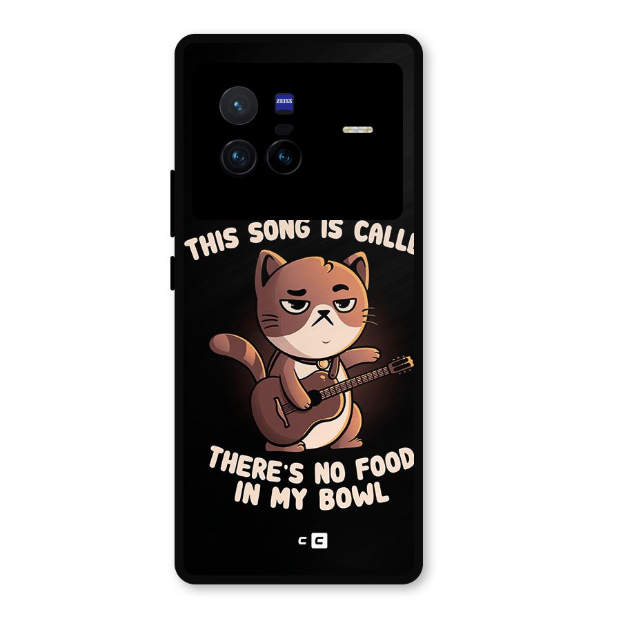 No Food in My Bowl Cat Metal Back Case for Vivo X80