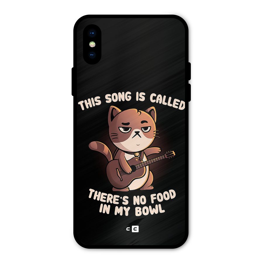 No Food in My Bowl Cat Metal Back Case for iPhone XS