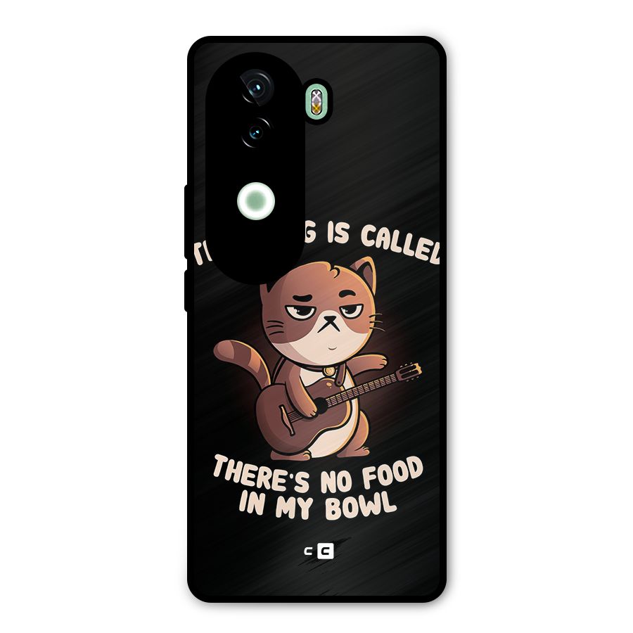 No Food in My Bowl Cat Metal Back Case for iQOO Z9s