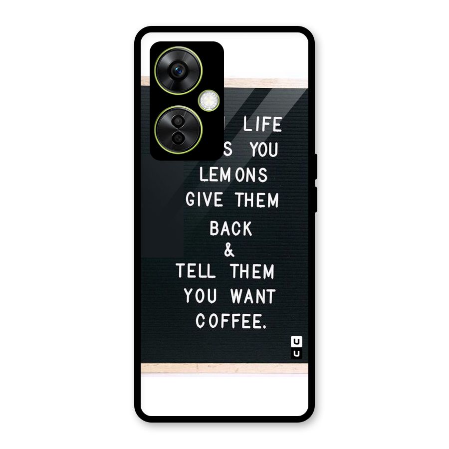 No Lemon Only Coffee Glass Back Case for OnePlus Nord CE 3 Lite