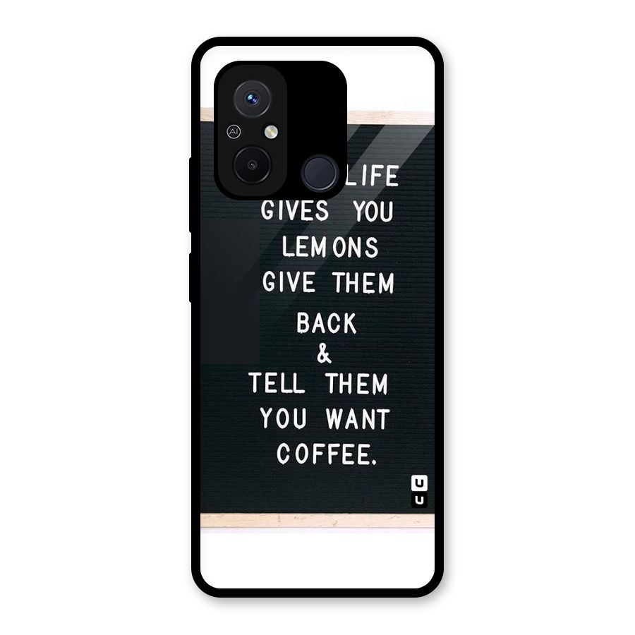 No Lemon Only Coffee Glass Back Case for Redmi 12C