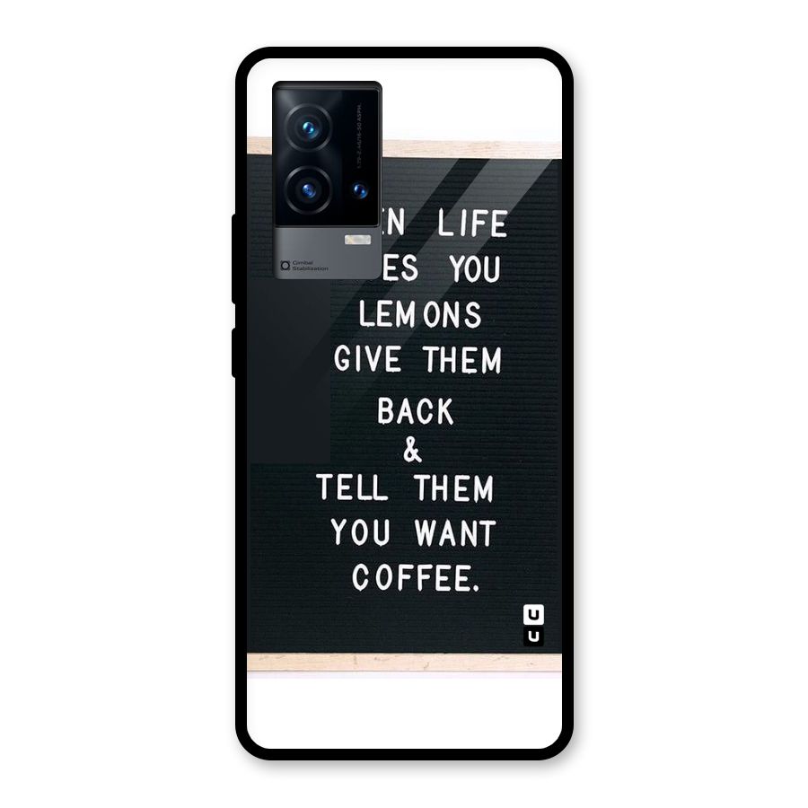 No Lemon Only Coffee Glass Back Case for iQOO 9 5G