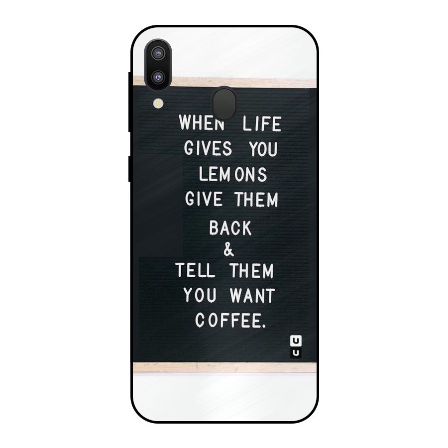 No Lemon Only Coffee Metal Back Case for Galaxy M20