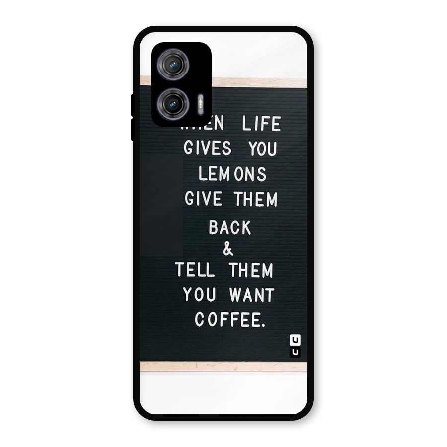No Lemon Only Coffee Metal Back Case for Moto G73