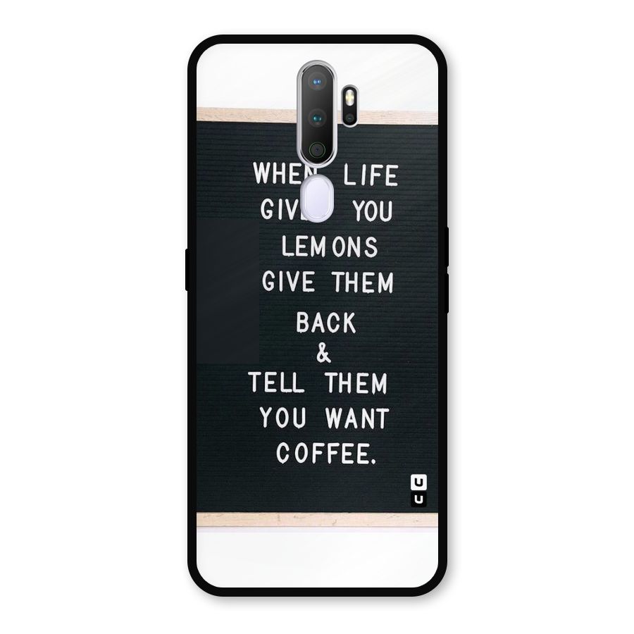 No Lemon Only Coffee Metal Back Case for Oppo A9 (2020)