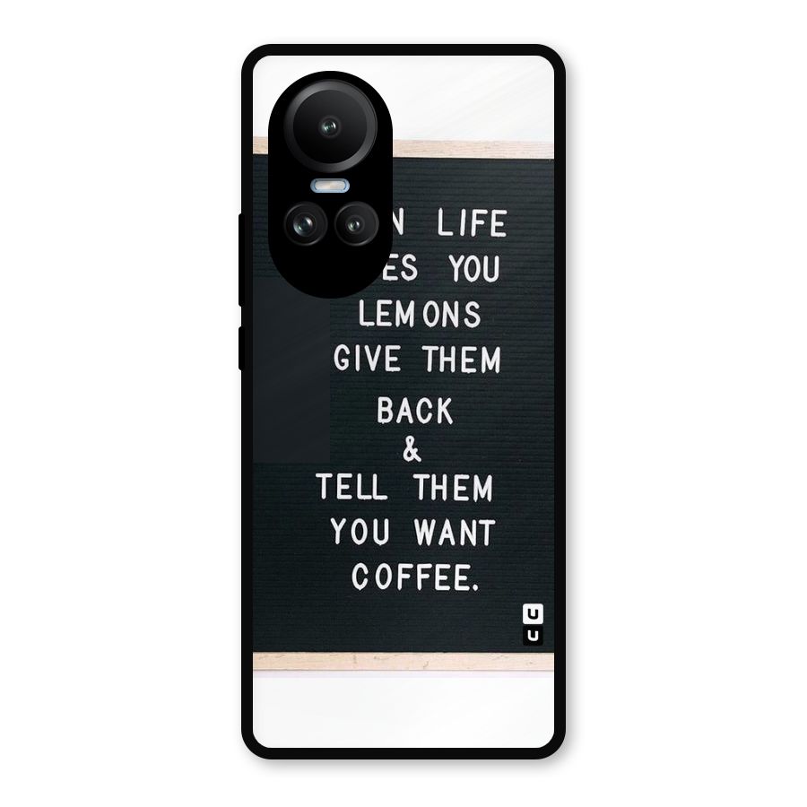 No Lemon Only Coffee Metal Back Case for Oppo Reno10 Pro