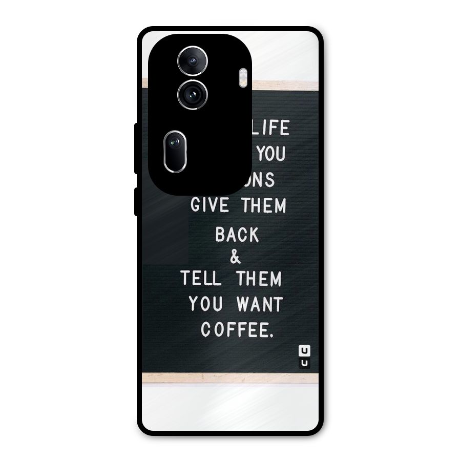 No Lemon Only Coffee Metal Back Case for Oppo Reno11 Pro 5G