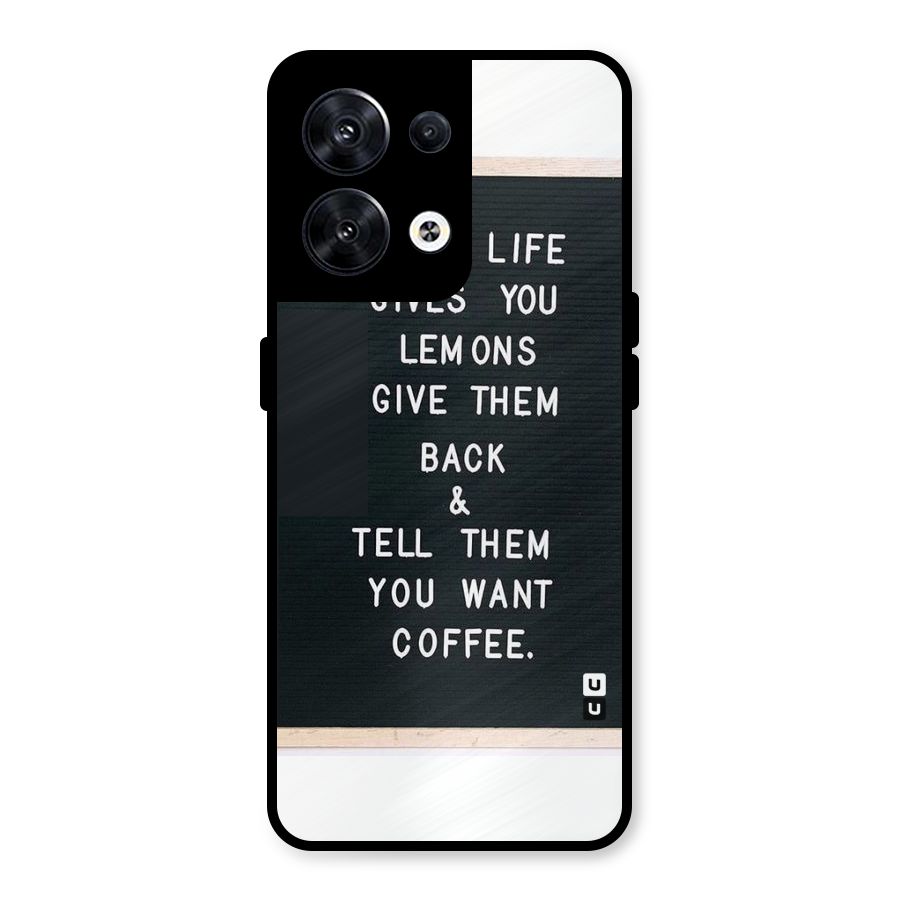 No Lemon Only Coffee Metal Back Case for Oppo Reno8 5G