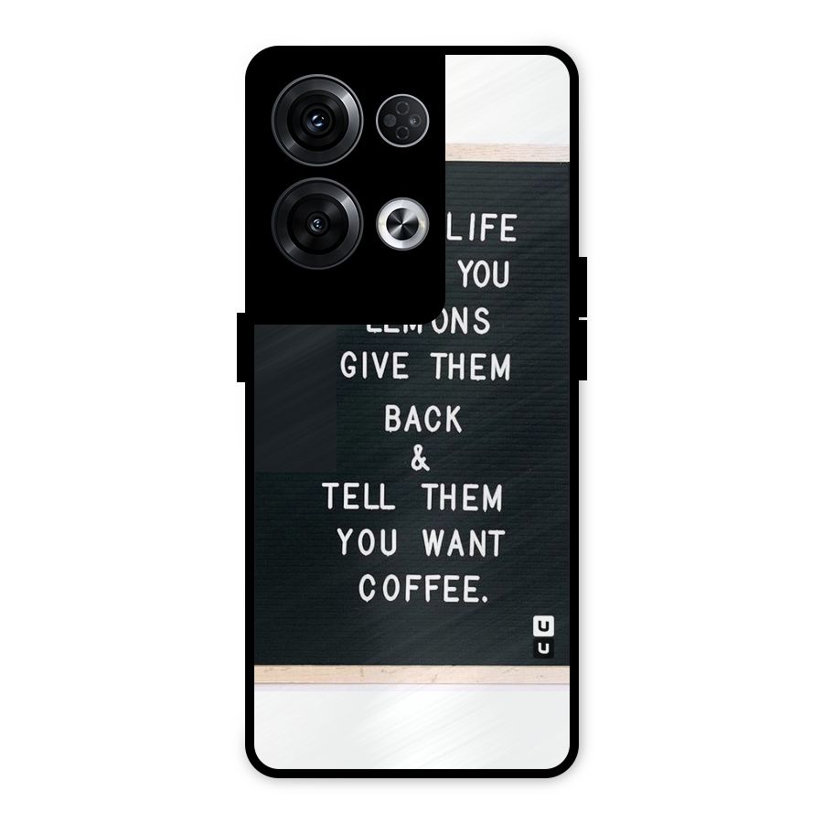 No Lemon Only Coffee Metal Back Case for Oppo Reno8 Pro 5G