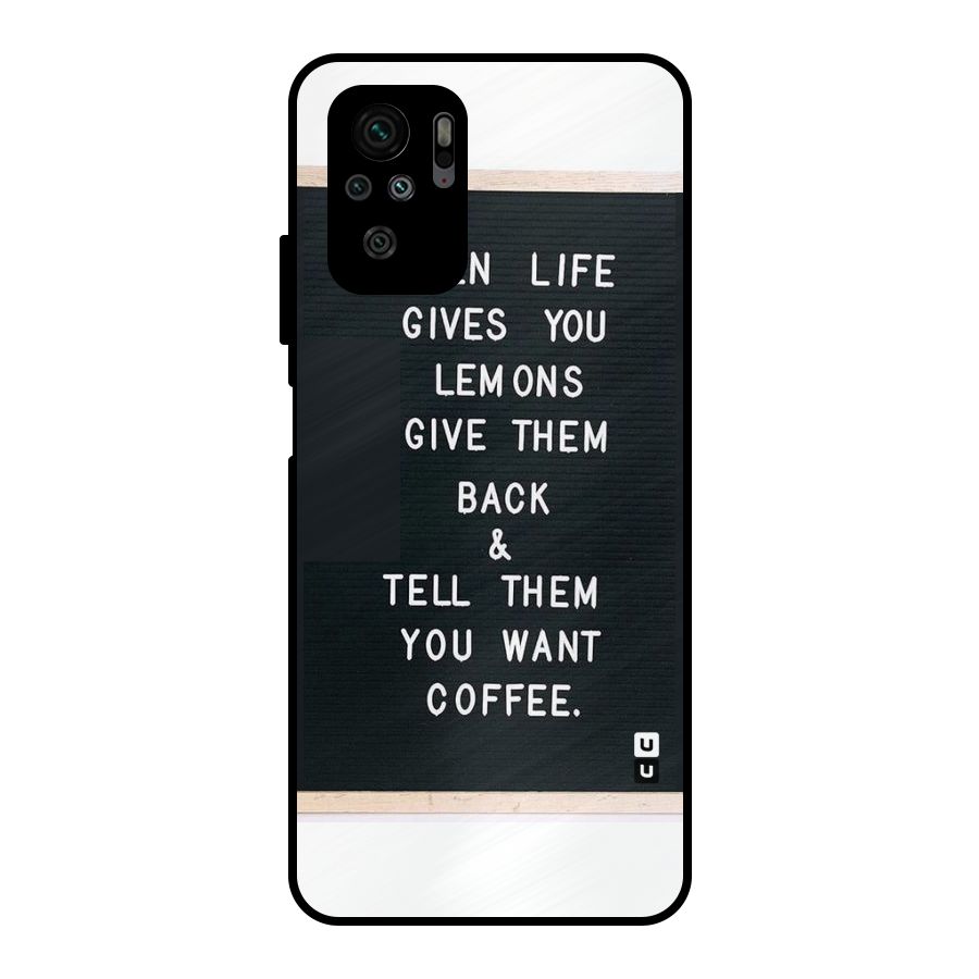 No Lemon Only Coffee Metal Back Case for Redmi Note 10S