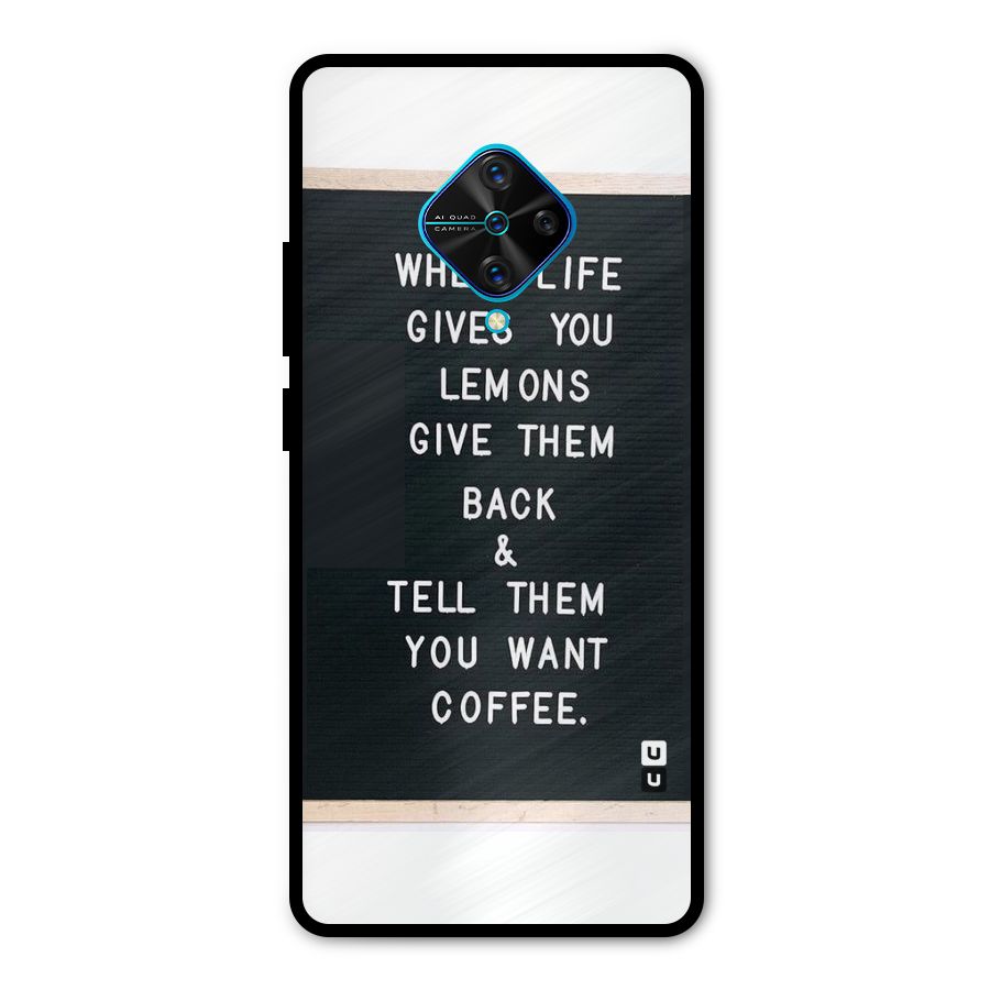 No Lemon Only Coffee Metal Back Case for Vivo S1 Pro