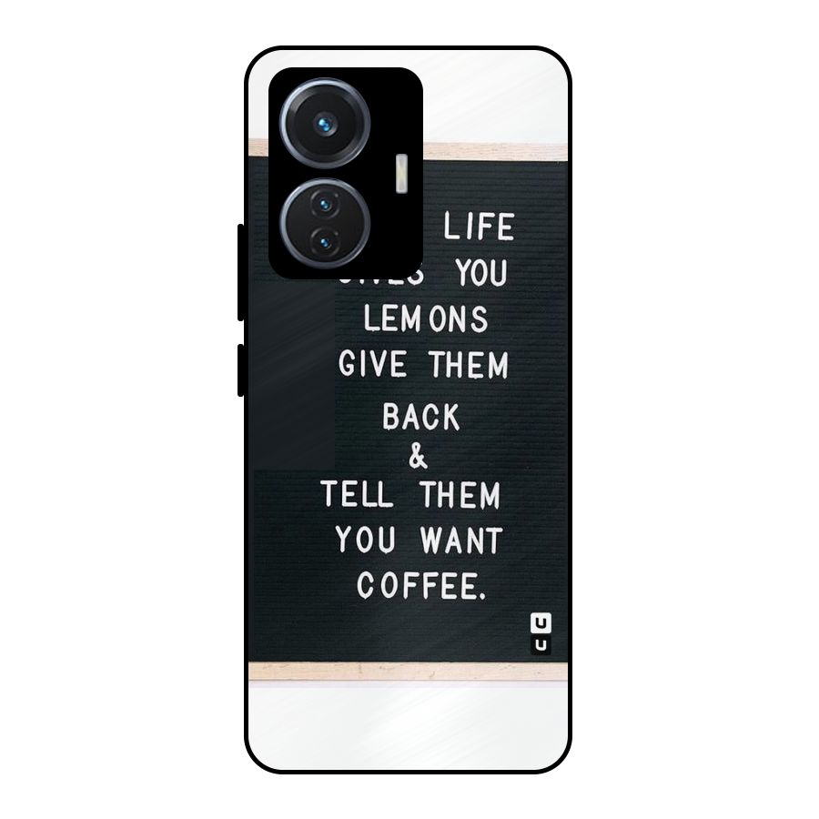 No Lemon Only Coffee Metal Back Case for Vivo T1 44W