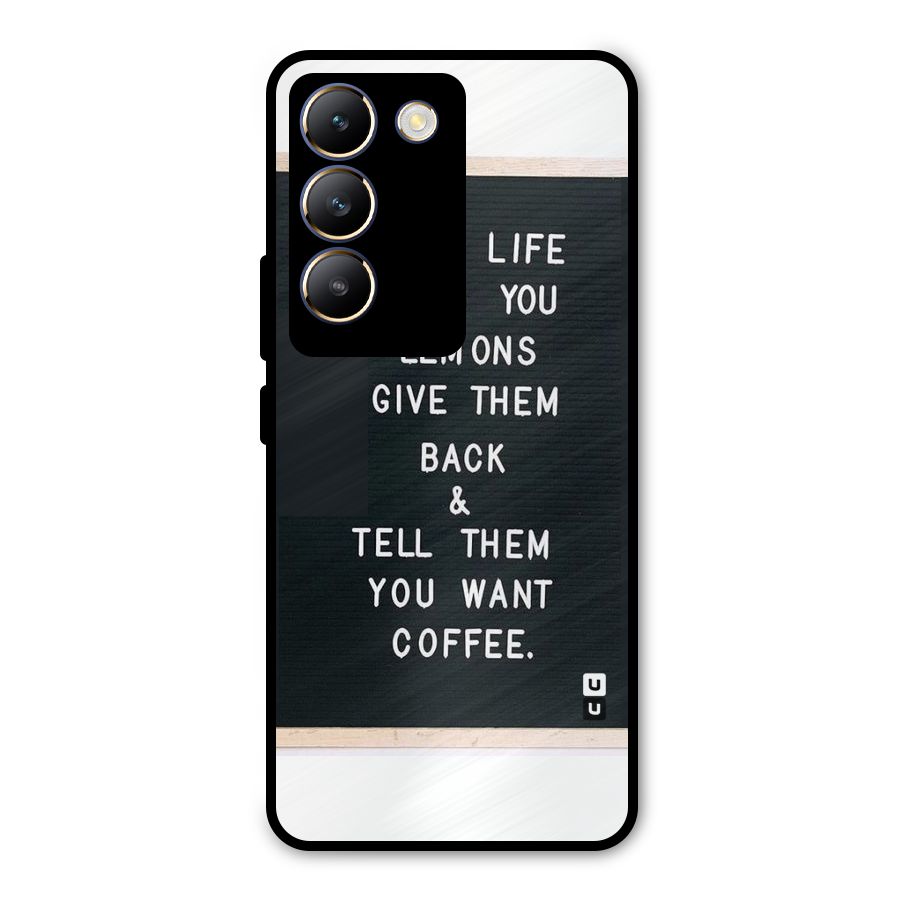 No Lemon Only Coffee Metal Back Case for Vivo T3 5G