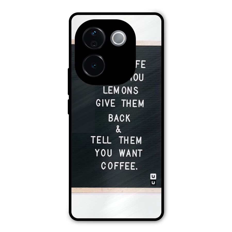 No Lemon Only Coffee Metal Back Case for Vivo T3 Pro