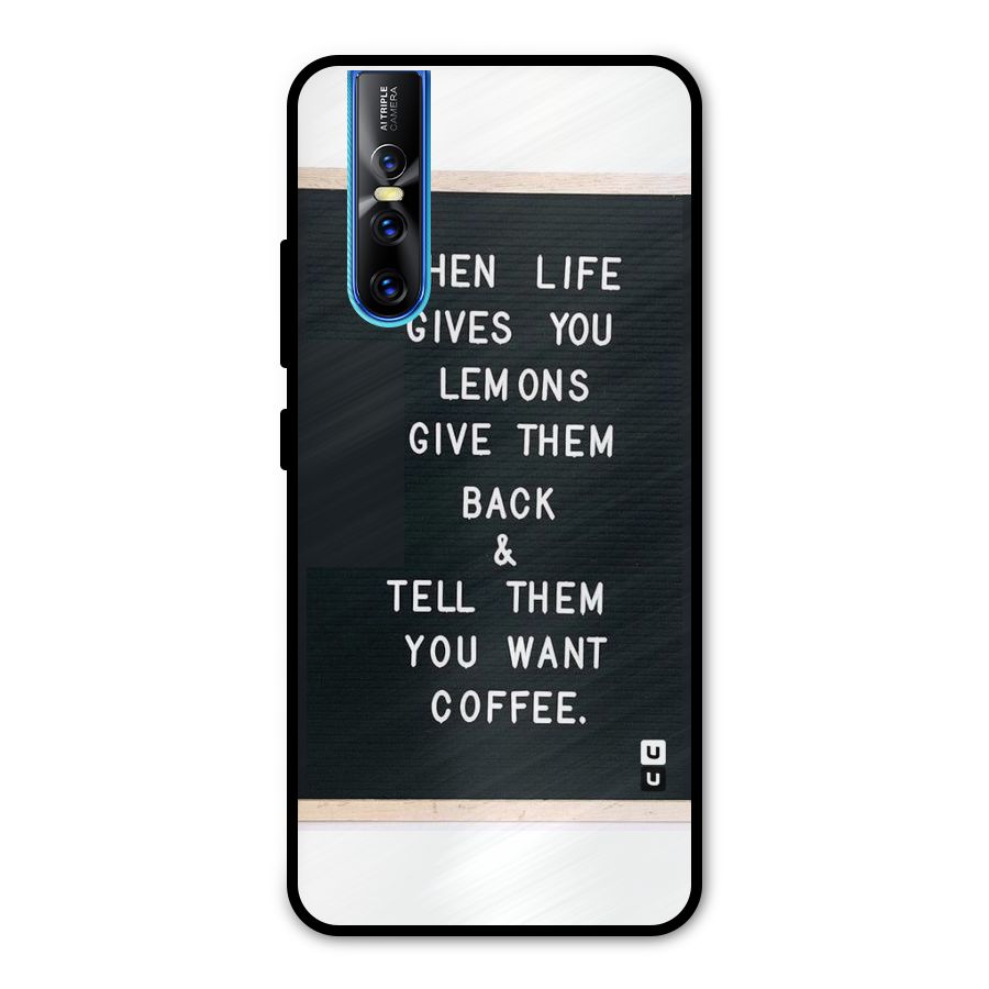 No Lemon Only Coffee Metal Back Case for Vivo V15 Pro