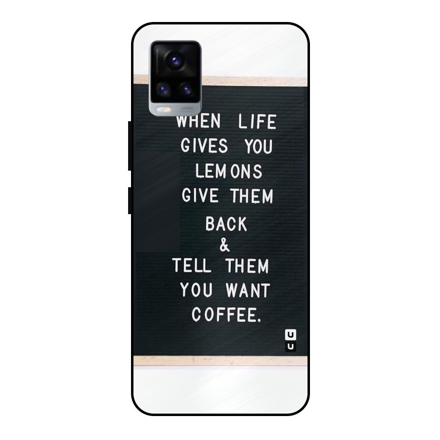 No Lemon Only Coffee Metal Back Case for Vivo V20 2021