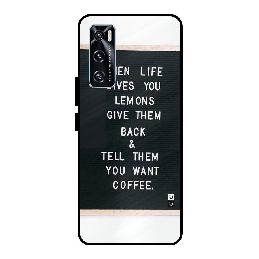 No Lemon Only Coffee Metal Back Case for Vivo V20 SE