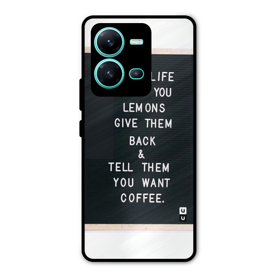 No Lemon Only Coffee Metal Back Case for Vivo V25