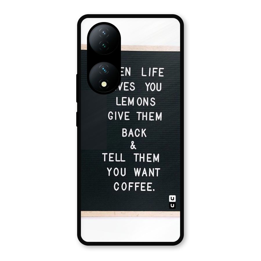 No Lemon Only Coffee Metal Back Case for Vivo Y100