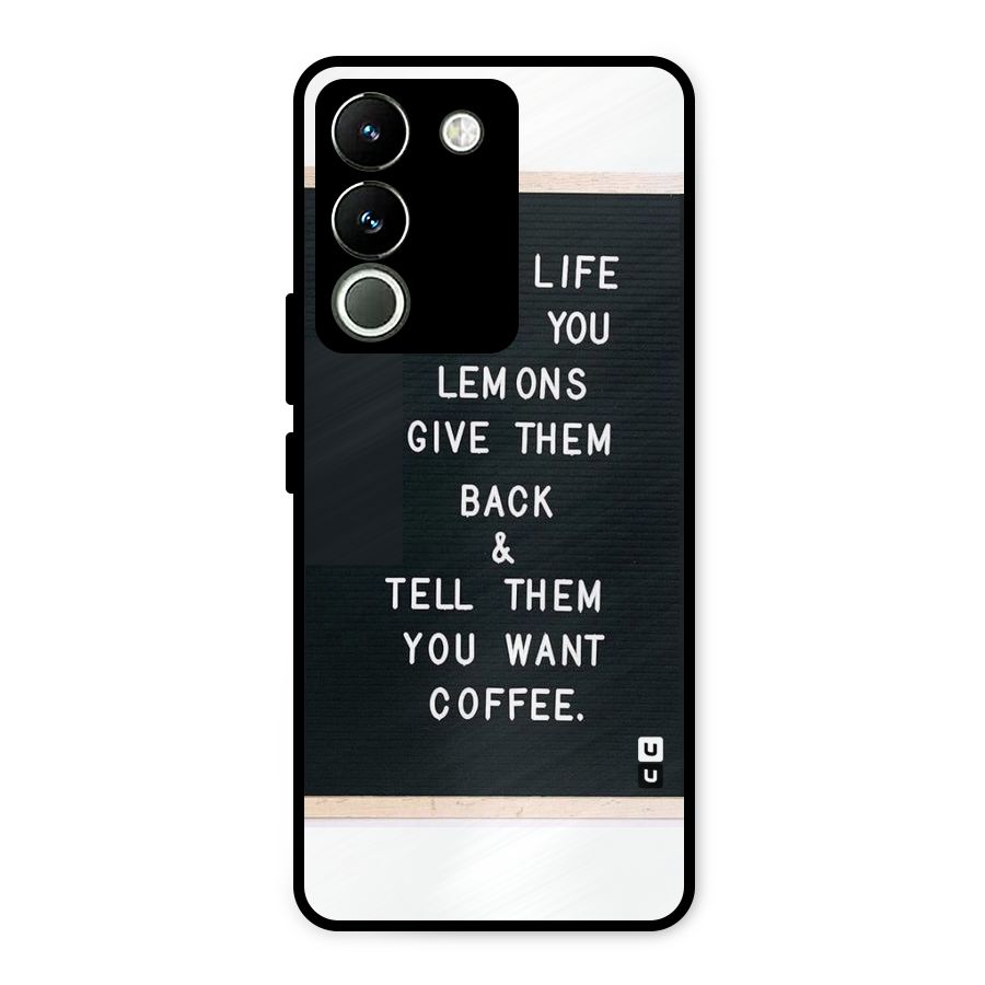 No Lemon Only Coffee Metal Back Case for Vivo Y200
