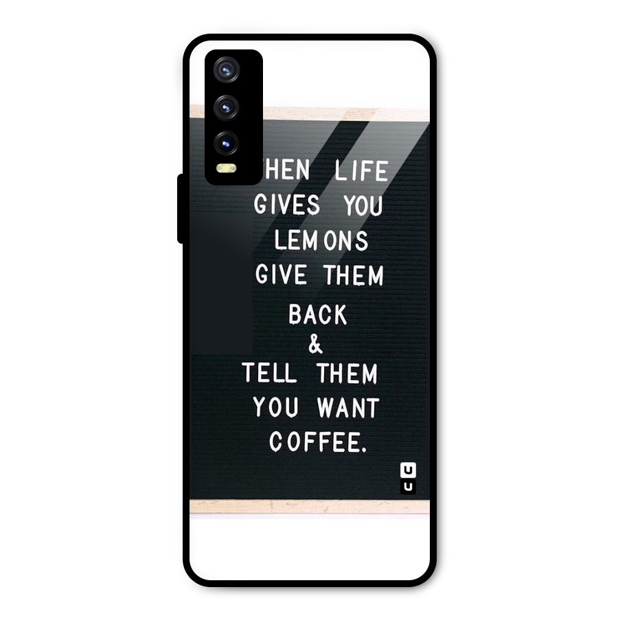 No Lemon Only Coffee Metal Back Case for Vivo Y20t