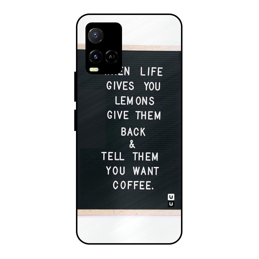 No Lemon Only Coffee Metal Back Case for Vivo Y21