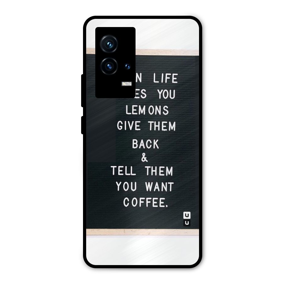 No Lemon Only Coffee Metal Back Case for iQOO 9 5G