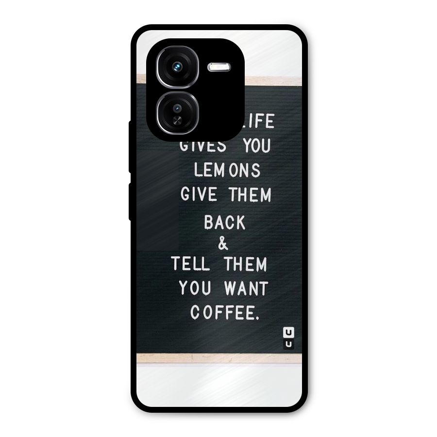 No Lemon Only Coffee Metal Back Case for iQOO Z9x